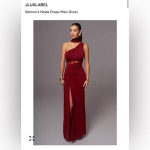JLUXLABEL Burgundy Strapless Maxi Dress